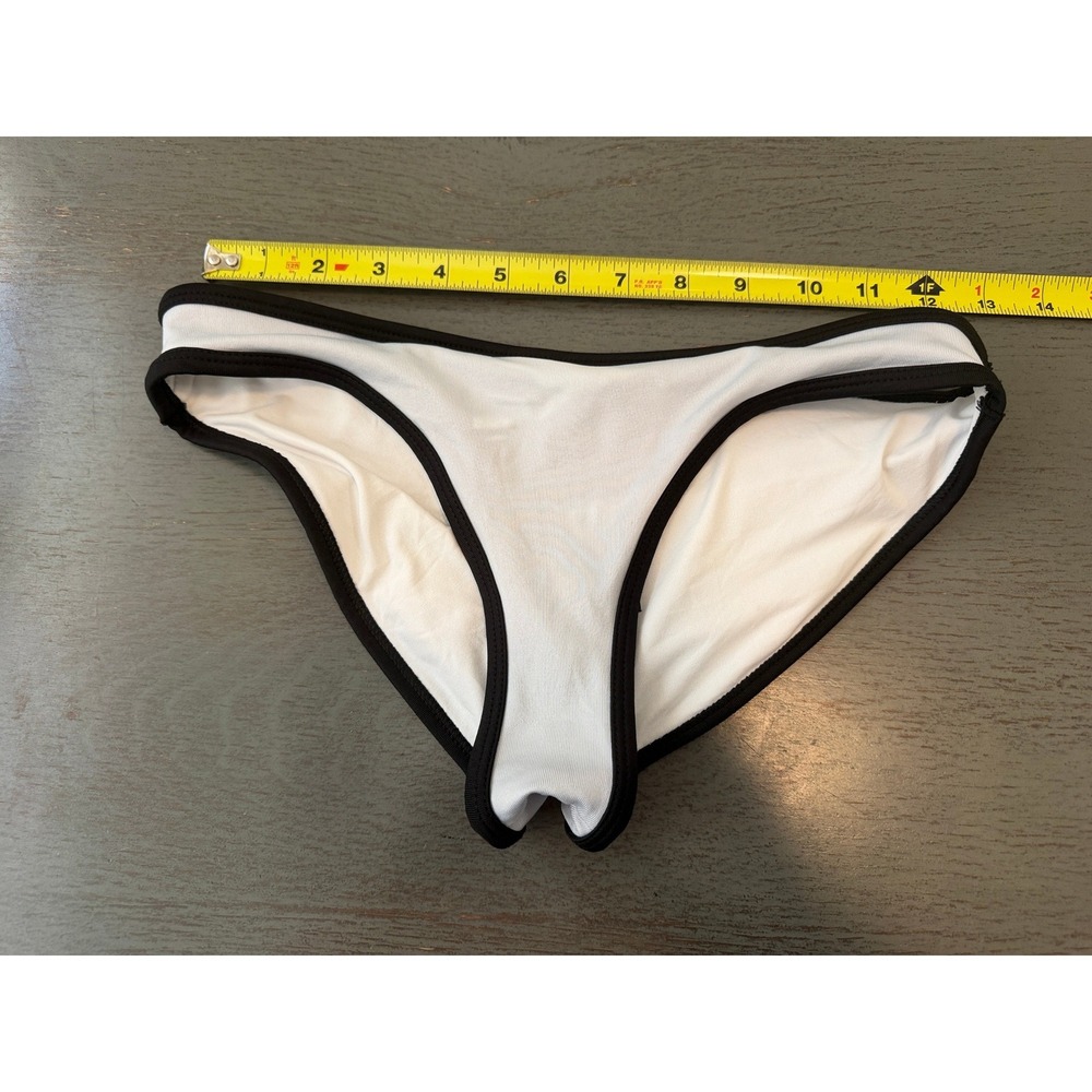 Victoria's Secret PINK Active Bikini Bottom White Black Ruched Scrunched Small